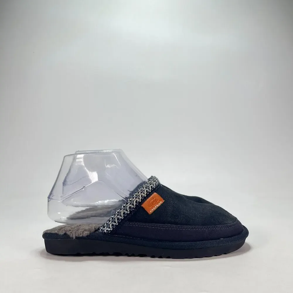 UGG Tasman Clogs Navy Blue Shearling Comfort Suede Slip On Slippers Youth Size 5